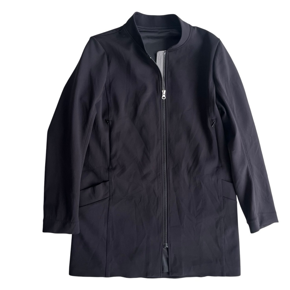 Lululemon Womens S Black Full Zip Reflective Water Repellent Long Carry-All Coat